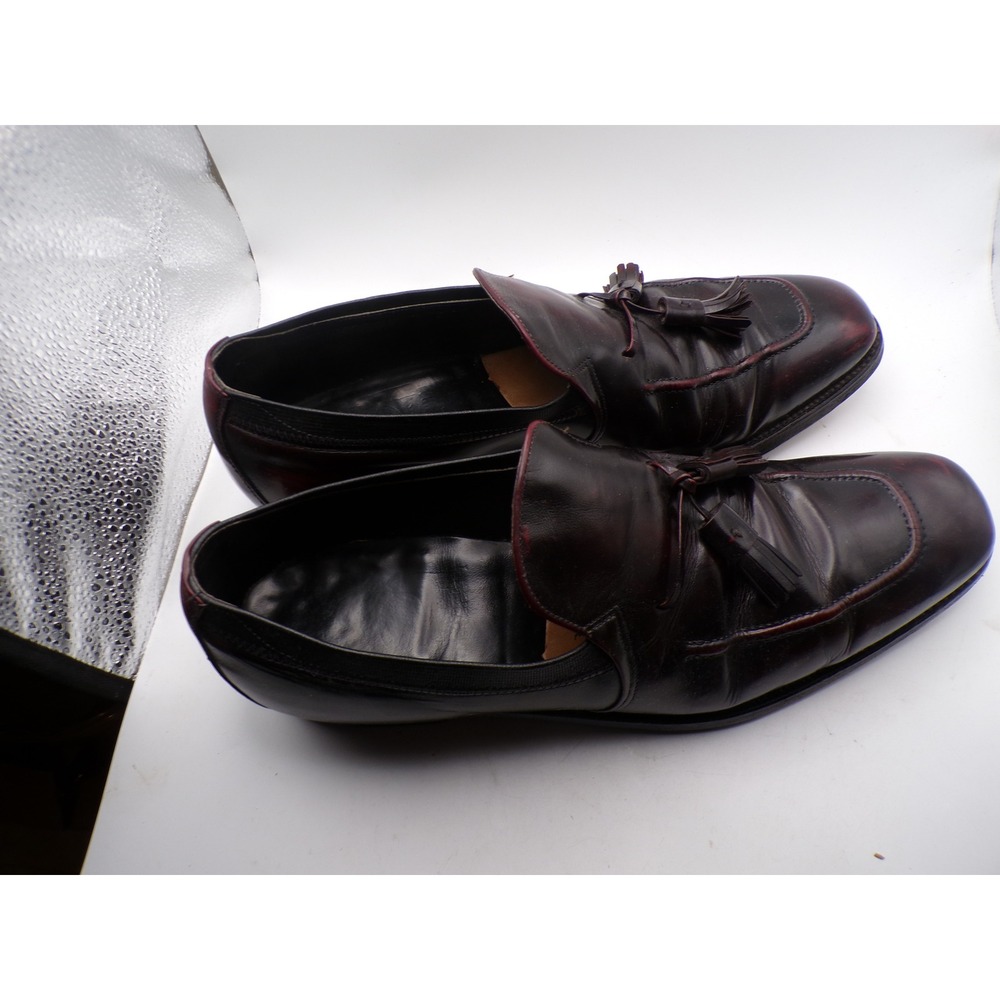 Dexter Mens Tassel Loafer Shoes Dark Brown Leather Dress Shoes Size 9.5M